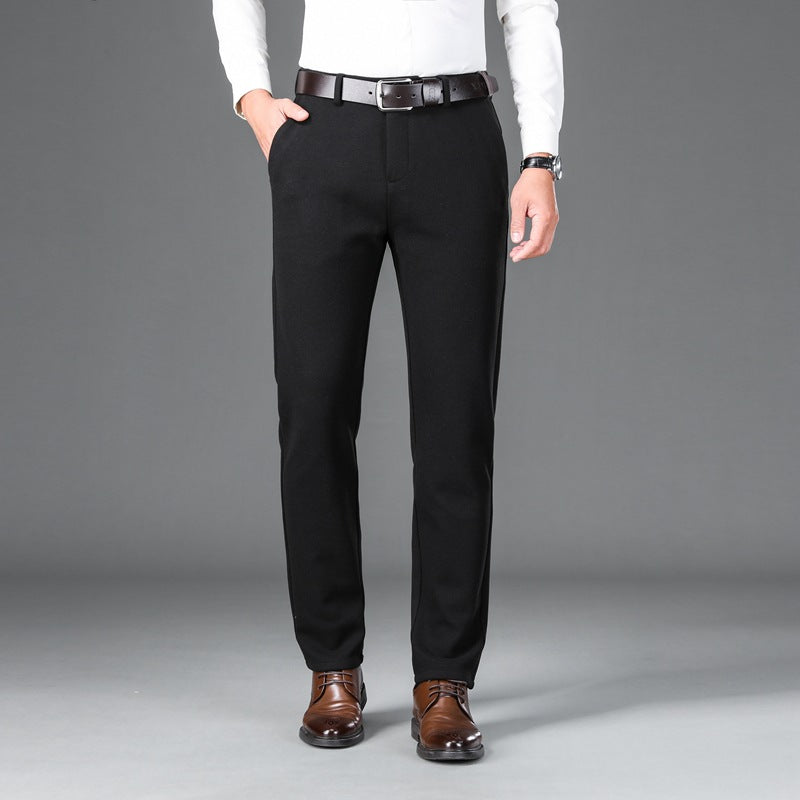Herren Elegante Stretch-Wolloptik-Hose mit geradem Schnitt und elastischem Bund Nord Taschen