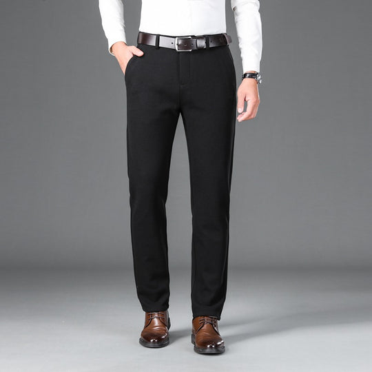 Herren Elegante Stretch-Wolloptik-Hose mit geradem Schnitt und elastischem Bund Nord Taschen