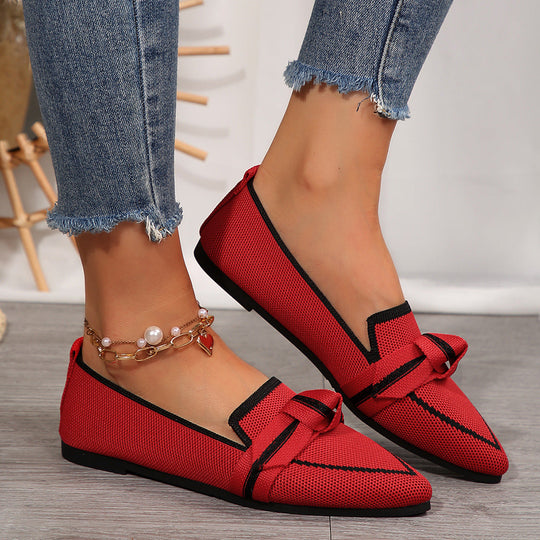 Damen Ballerinas mit modischem Streifendesign und charmantem Schleifenakzent Nord Taschen