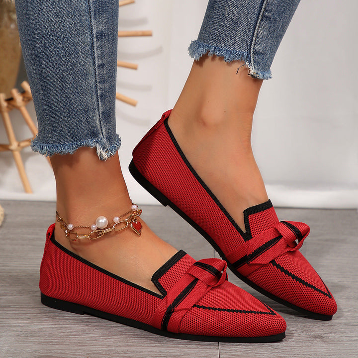 Damen Ballerinas mit modischem Streifendesign und charmantem Schleifenakzent Nord Taschen