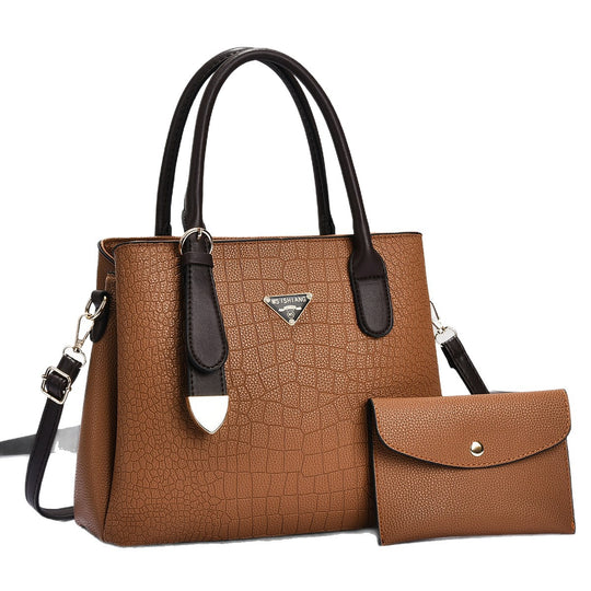 Damen elegante Handtasche mit strukturiertem Kunstleder und abnehmbarer Clutch Nord Taschen