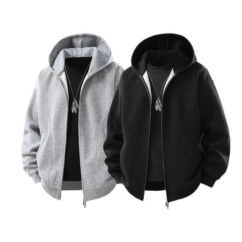 Herren Kapuzensweatjacke mit durchgehendem Reißverschluss, geripptem Saum und versteckten Seitentaschen Nord Taschen