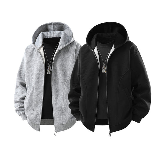 Herren Kapuzensweatjacke mit durchgehendem Reißverschluss, geripptem Saum und versteckten Seitentaschen Nord Taschen