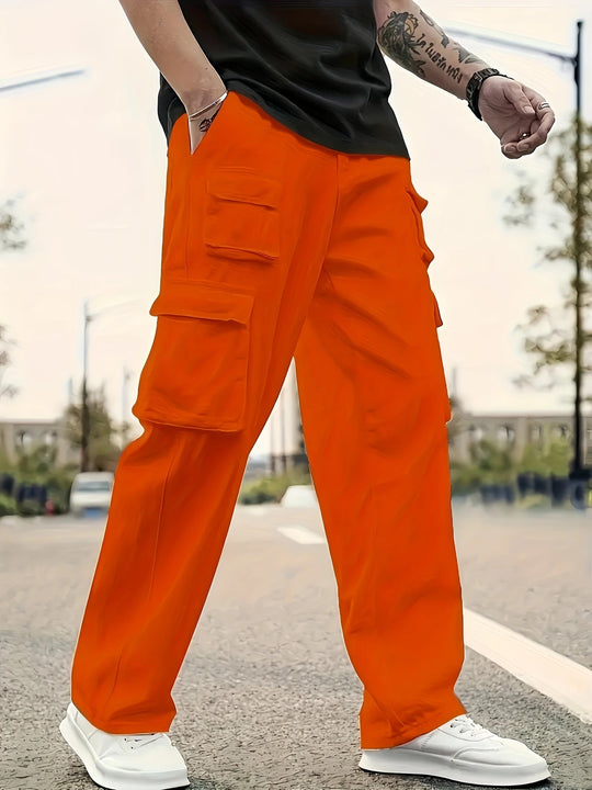 Herren Oversize Utility-Cargohose mit mehrfachen aufgesetzten Klapptaschen Nord Taschen