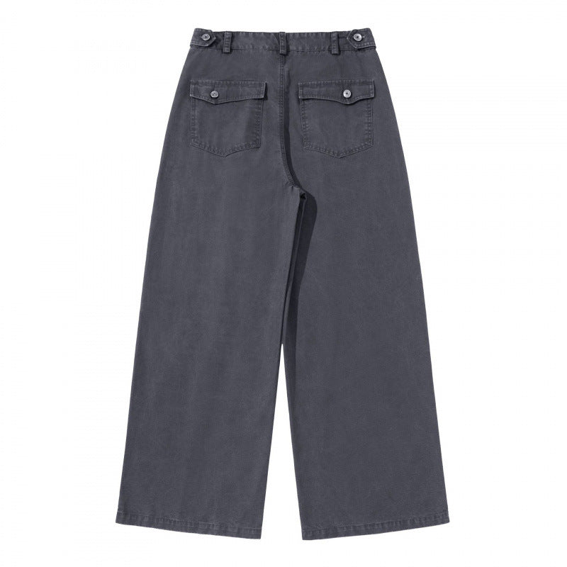 Damen Weite Bundfalten-Hose mit hoher Taille und weitem Bein Nord Taschen