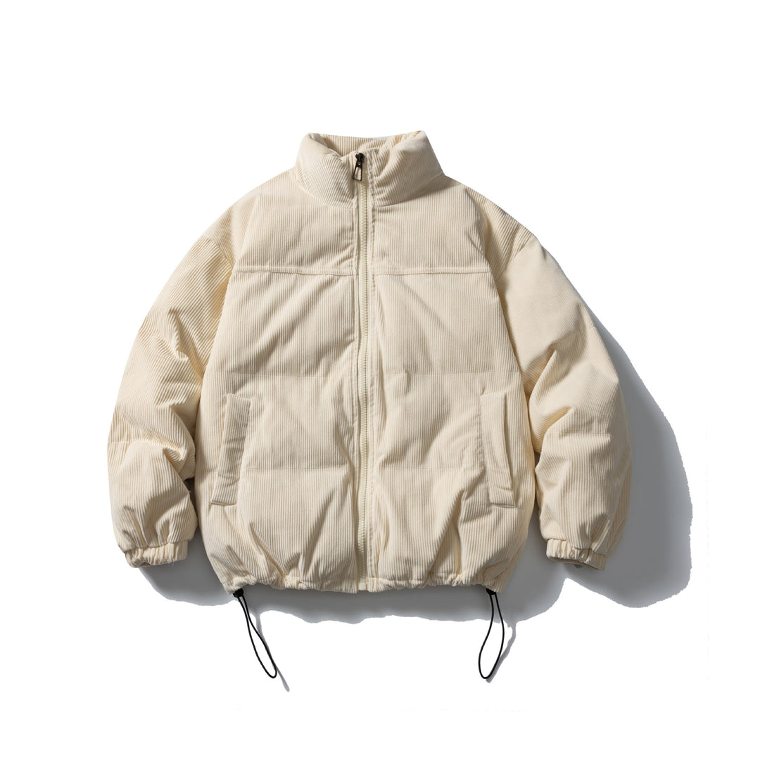 Unisex Wattierte Cord-Blousonjacke mit Stehkragen, elastischen Bündchen und Kordelzug Nord Taschen