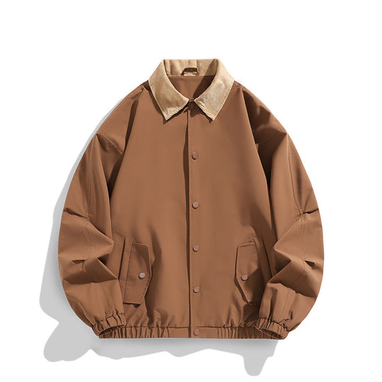 Herren Oversized Blouson mit Cordkragen, Druckknopfverschluss und Pattentaschen Nord Taschen