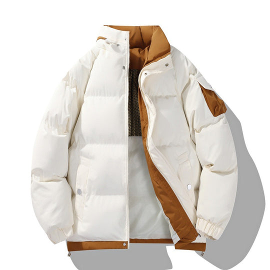 Herren Warme Wattierte Outdoor-Steppjacke mit hohem Stehkragen, Kontrast-Innenfutter & Utility-Ärmeltasche Nord Taschen