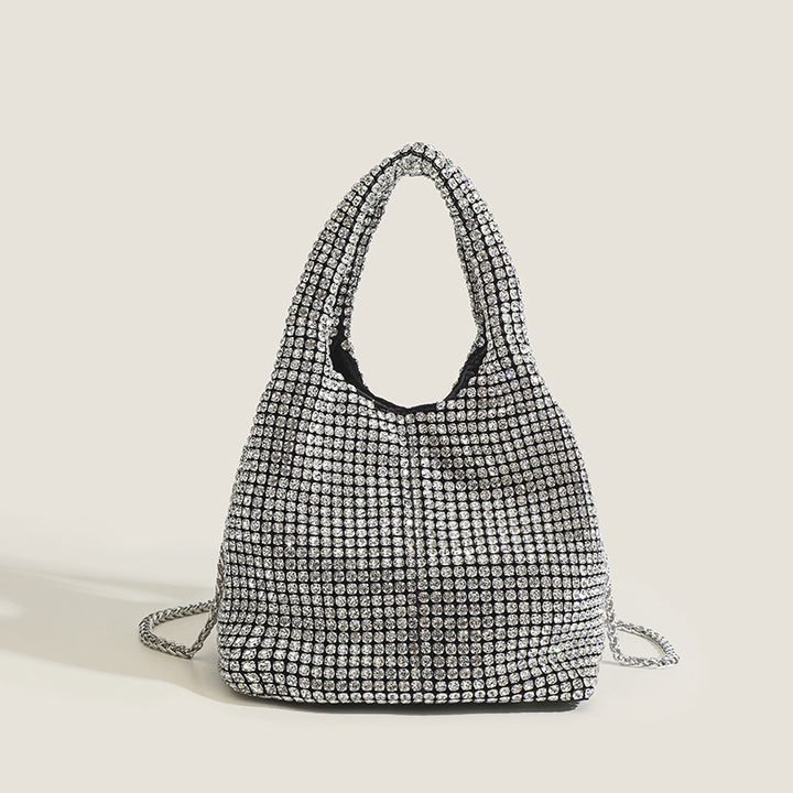 Damen Glamouröse Shopper-Tasche mit funkelndem Strass und modischem Kettenhenkel Nord Taschen
