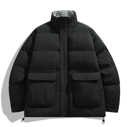 Unisex Wattierte Steppjacke mit großen Pattentaschen, Stehkragen und Ripstop-Struktur Nord Taschen