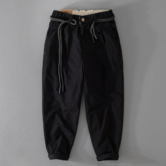 Herren Kordelbund-Tapered-Hose aus Baumwollmix mit elastischem Bund und konischem Bein Nord Taschen