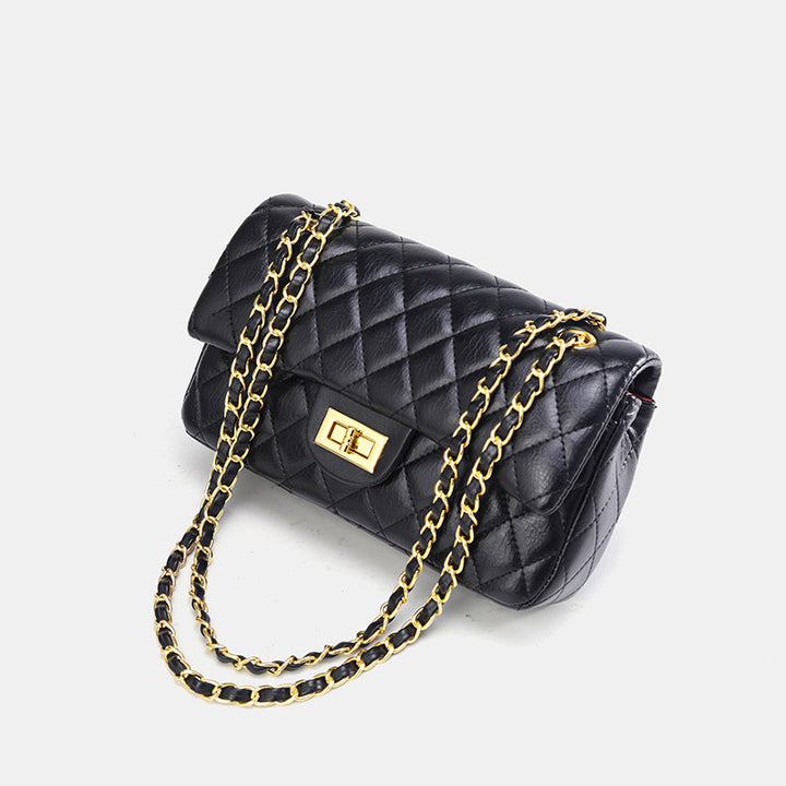 Damen Umhängetasche mit luxuriösem Kettenriemen und klassischer Steppung Nord Taschen