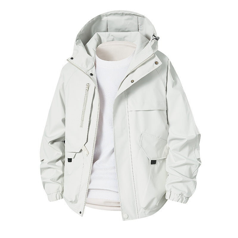 Herren Leichte wasserdichte Funktionsjacke mit Kapuze, Multitaschen und Raglanärmeln Nord Taschen