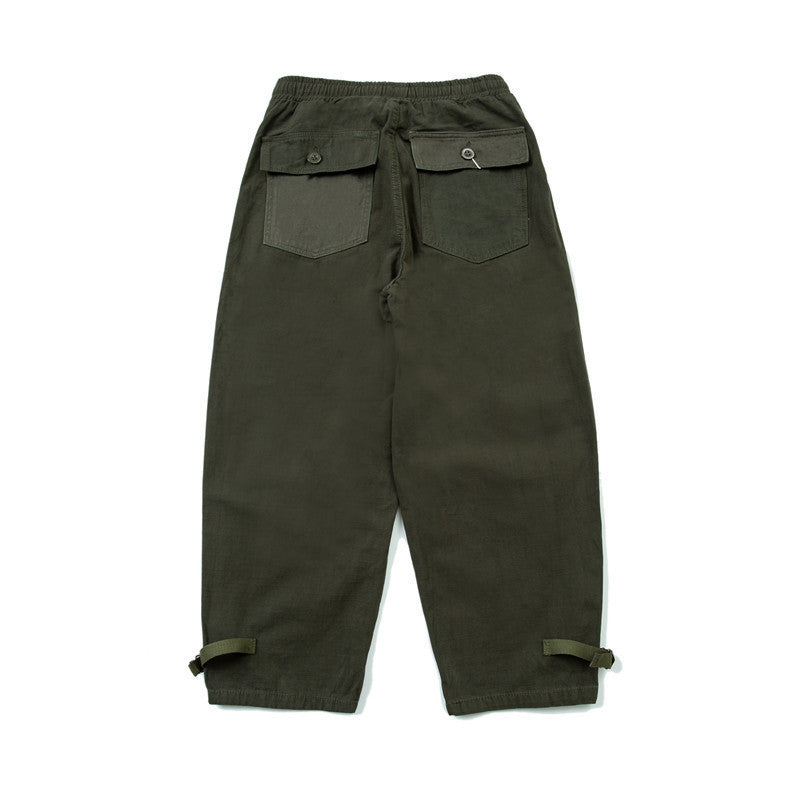 Herren Locker geschnittene Utility-Cargo-Hose mit Kordelbund und verstellbaren Beinriemen Nord Taschen