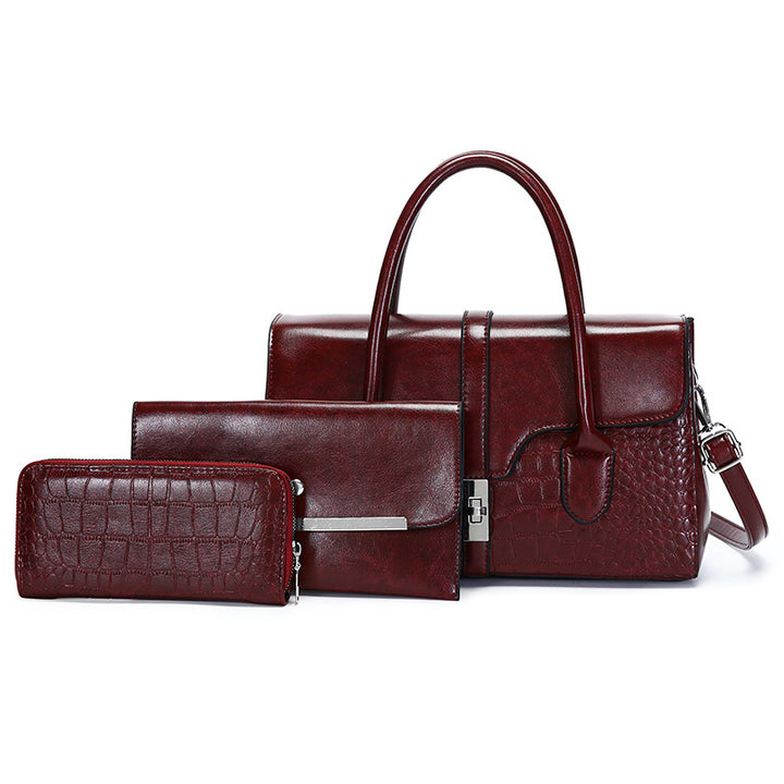 Damen Handtaschen-Set mit eleganter Prägung und praktischem Innenlayout Nord Taschen