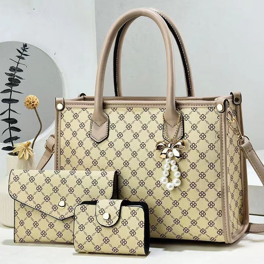 Damen elegante Schultertasche mit luxuriösem Muster und abnehmbarer Clutch Nord Taschen