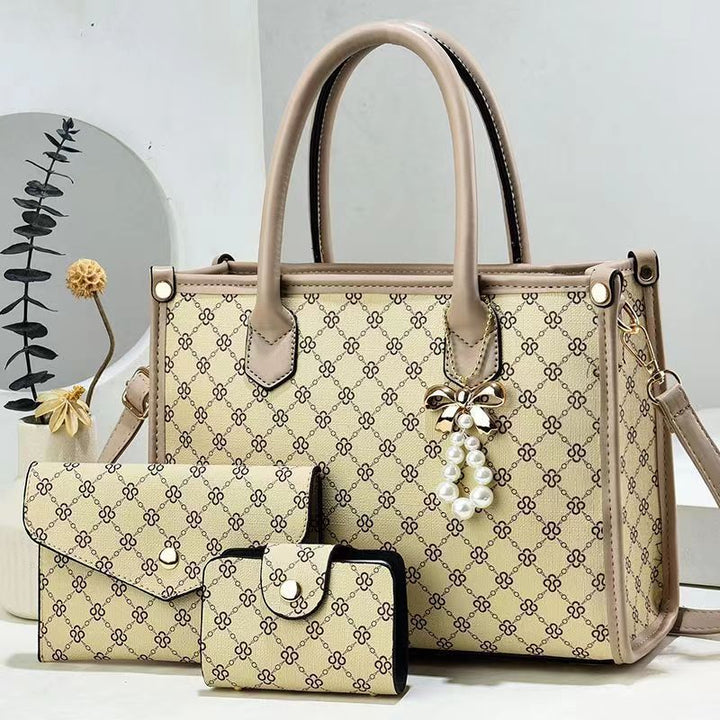 Damen elegante Schultertasche mit luxuriösem Muster und abnehmbarer Clutch Nord Taschen