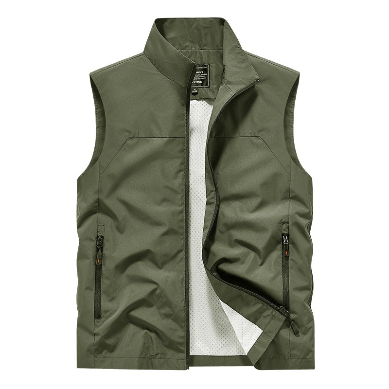 Herren Atmungsaktive Utility‑Weste mit Mesh‑Futter, wind- & wasserabweisender Außenlage & Reißverschlusstaschen Nord Taschen