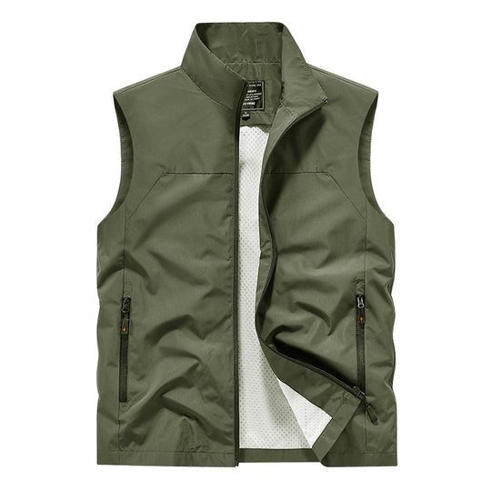 Herren Atmungsaktive Utility‑Weste mit Mesh‑Futter, wind- & wasserabweisender Außenlage & Reißverschlusstaschen Nord Taschen