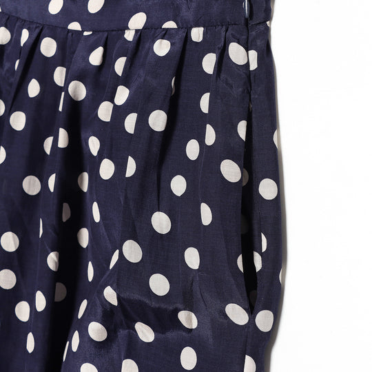 Damen Weite Highwaist-Hose mit Polka-Dot, Ballonbeinen und Kordel-Tunnelzug am Knöchel Nord Taschen