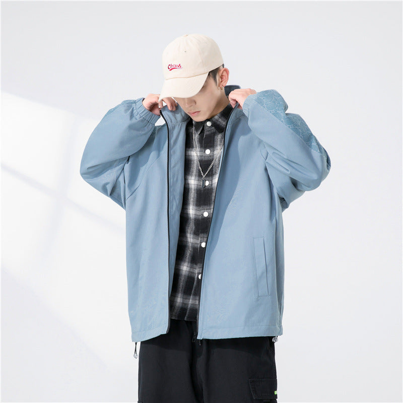 Herren Oversize Übergangsjacke mit Raglanärmeln, Stehkragen und elastischen Bündchen Nord Taschen