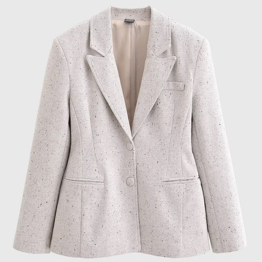 Damen Taillierter Bouclé‑Blazer mit Wiener Nähten und verdeckter Knopfleiste Nord Taschen