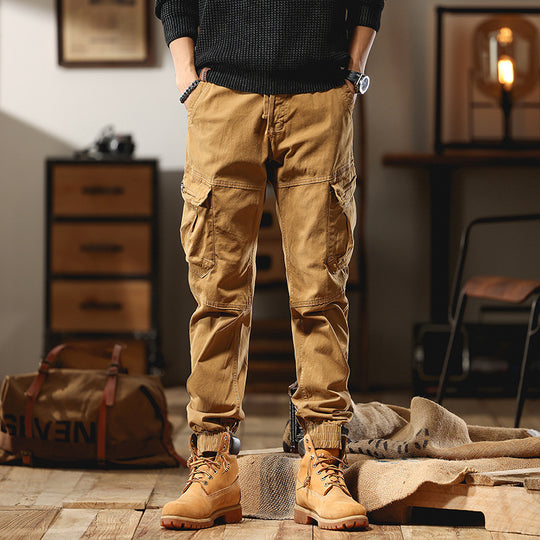 Herren Utility-Cargohose mit elastischem Saum und Knieverstärkung Nord Taschen