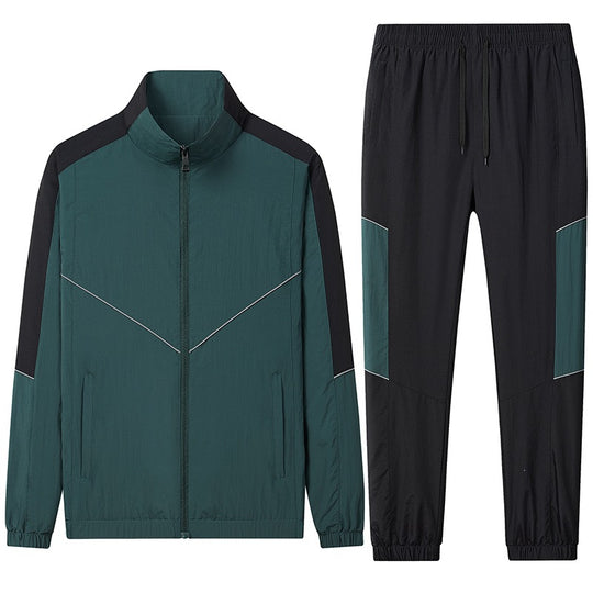 Herren Zweiteiliges atmungsaktives Nylon-Trainingsset mit Stehkragen und Kontrastpaneelen Nord Taschen