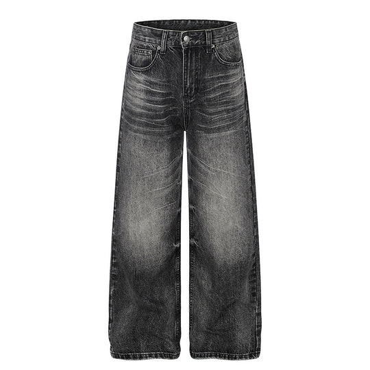 Damen Hochgeschnittene weite Palazzo-Jeans mit Used-Effekt Nord Taschen