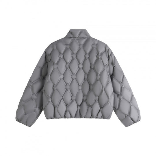 Unisex Kurz geschnittene Steppjacke im Boxy-Schnitt mit Diamantsteppung und schrägen Reißverschlusstaschen Nord Taschen