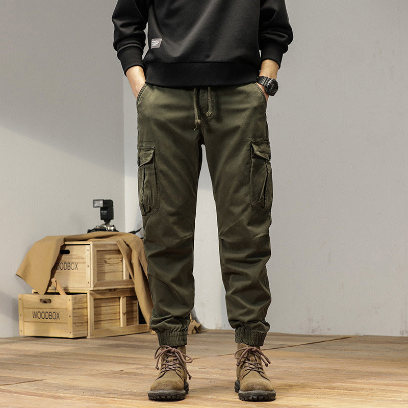 Herren Tapered Cargo-Jogger aus robustem Twill mit Tunnelzugbund, aufgesetzten Klappentaschen und gerippten Knöcheln Nord Taschen