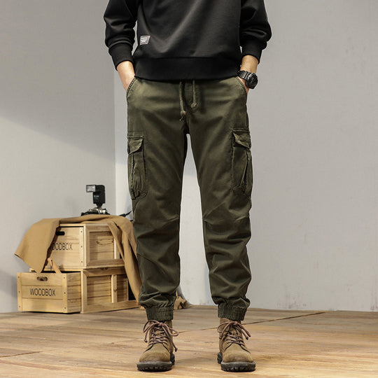 Herren Tapered Cargo-Jogger aus robustem Twill mit Tunnelzugbund, aufgesetzten Klappentaschen und gerippten Knöcheln Nord Taschen