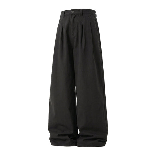 Damen Weite High-Waist Bundfalten-Hose mit weitem Bein und Seitentaschen Nord Taschen