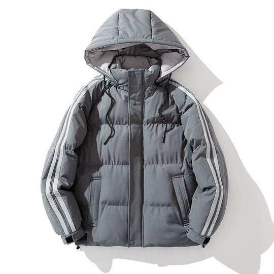 Unisex Wattierte Kapuzenjacke mit Kordelzug und Kontraststreifen Nord Taschen