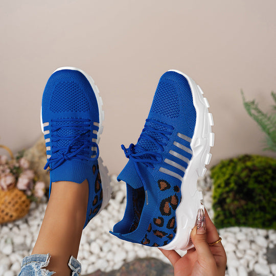 Damen Sportliche Sneakers mit atmungsaktivem Netzdesign und modischem Leopardenmuster Nord Taschen