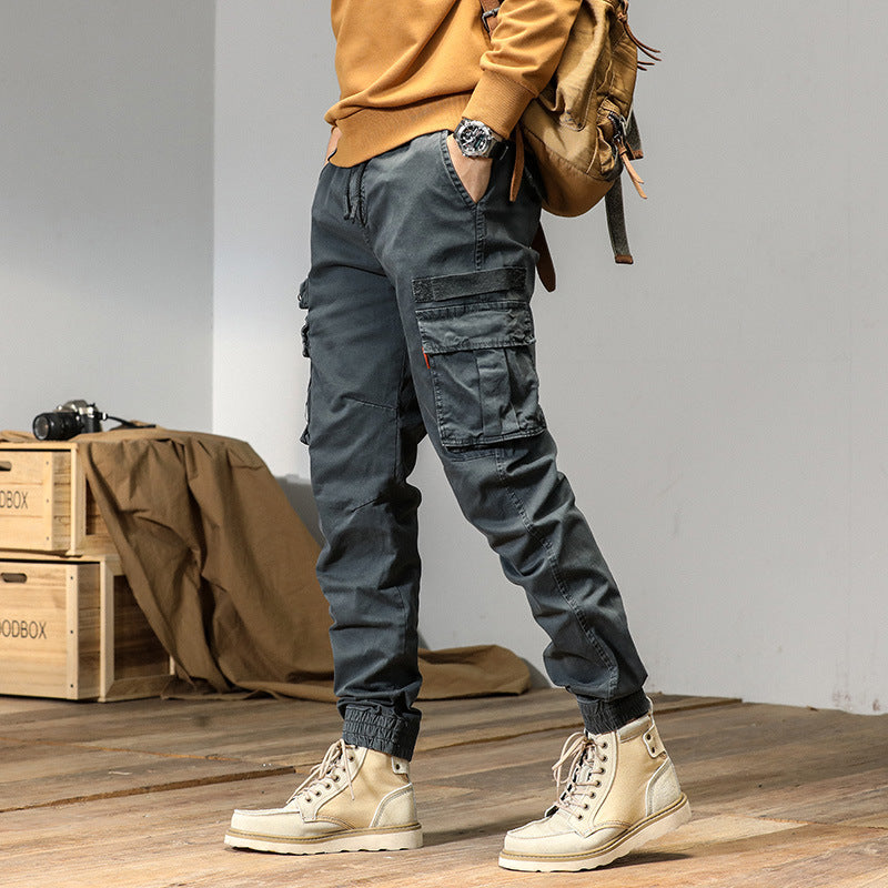 Herren Schmale Utility-Cargojogger aus Ripstop mit Elastikbund, Kordelzug und Mehrfachtaschen Nord Taschen