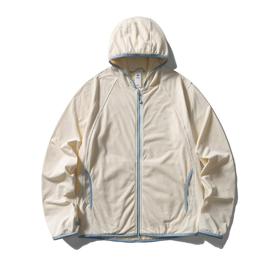 Unisex Leichte Kapuzen‑Fleecejacke mit Raglanärmeln und kontrastierter Kantenverarbeitung Nord Taschen