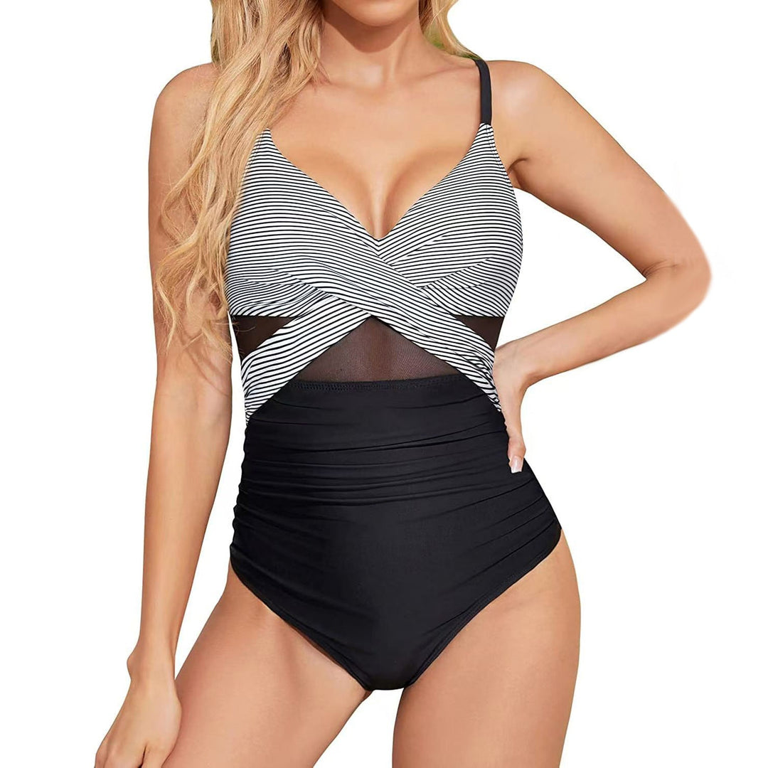 Damen Hochwertiger Einteiler Badeanzug mit trendigen Cut-Out-Details