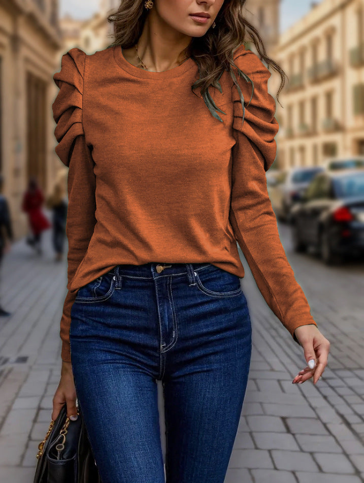 Damen Lässiger Pullover mit Rüschendetails Nord Taschen