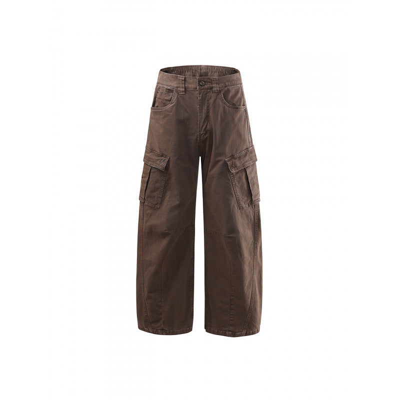 Damen Weite High Waist Cargo Culotte aus Baumwolltwill mit Mehrfachtaschen Nord Taschen