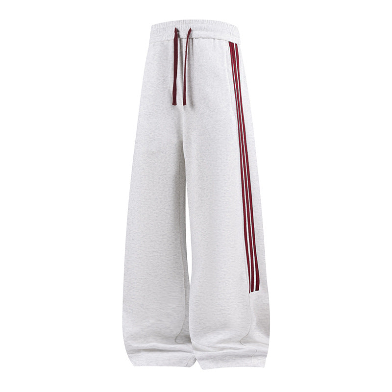 Damen Weite High-Waist Jogginghose mit markanten Seitenstreifen & Kordelzug Nord Taschen