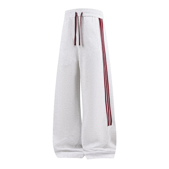 Damen Weite High-Waist Jogginghose mit markanten Seitenstreifen & Kordelzug Nord Taschen