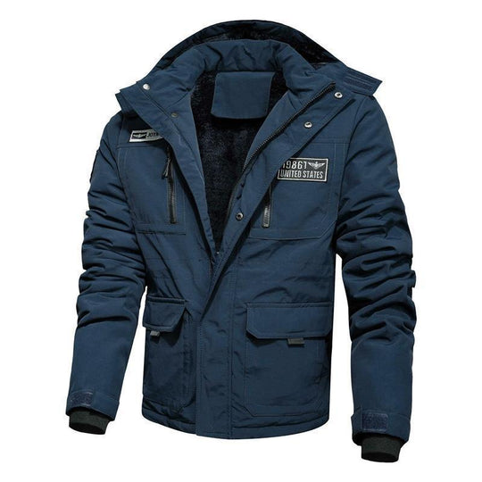 Herren Thermo-Fieldjacke mit Teddyfleece-Innenfutter, Utility-Taschen und winddichter Front Nord Taschen