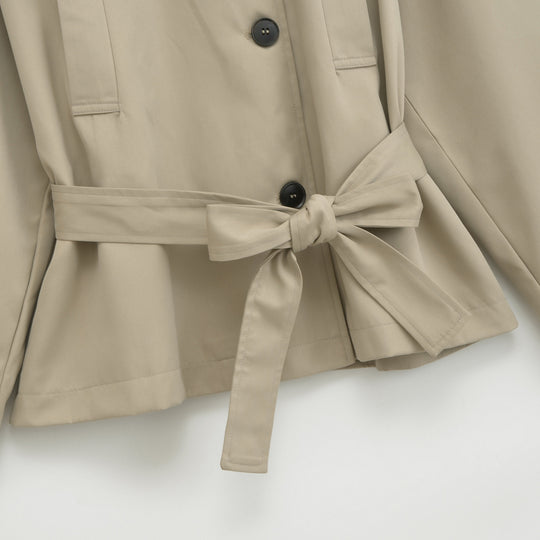 Damen Kurztrench mit Bindegürtel und weitem Arm Nord Taschen