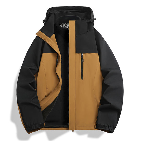 Herren Zwei-in-eins Softshell-Hybridjacke mit abnehmbarer Fleece-Innenjacke und wasserabweisender Membran Nord Taschen