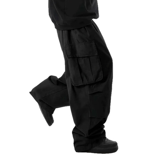 Herren Weite Baggy-Cargohose mit tiefem Schritt, großen Klappentaschen & relaxed Fit Nord Taschen