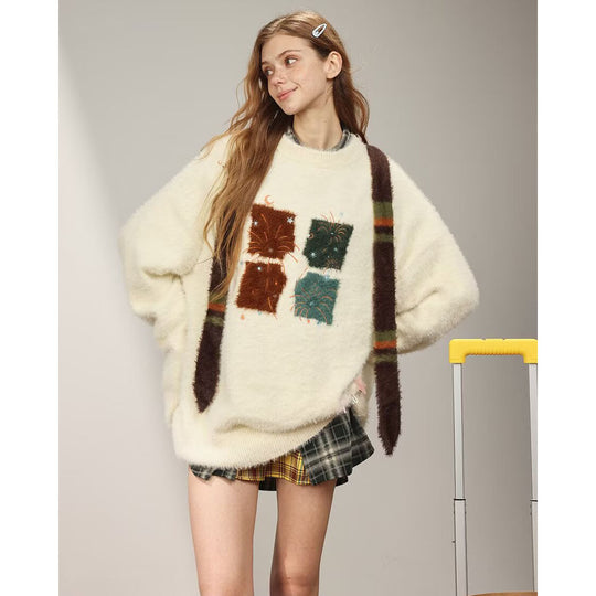 Herren Gemütlicher Grobstrickpullover mit einzigartigem Tiermotiv Nord Taschen
