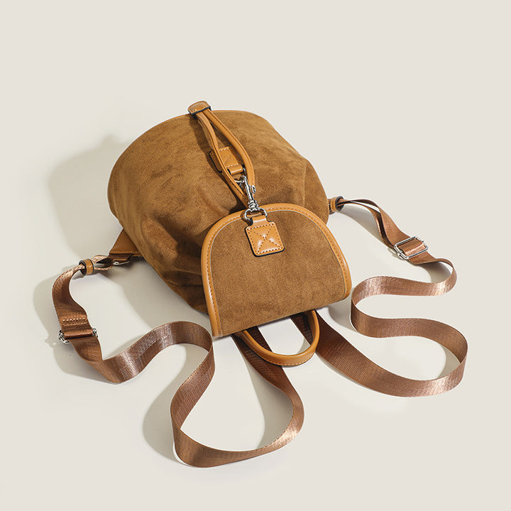 Damen Rucksack mit elegantem Veloursleder und praktischem Kordelzug Nord Taschen
