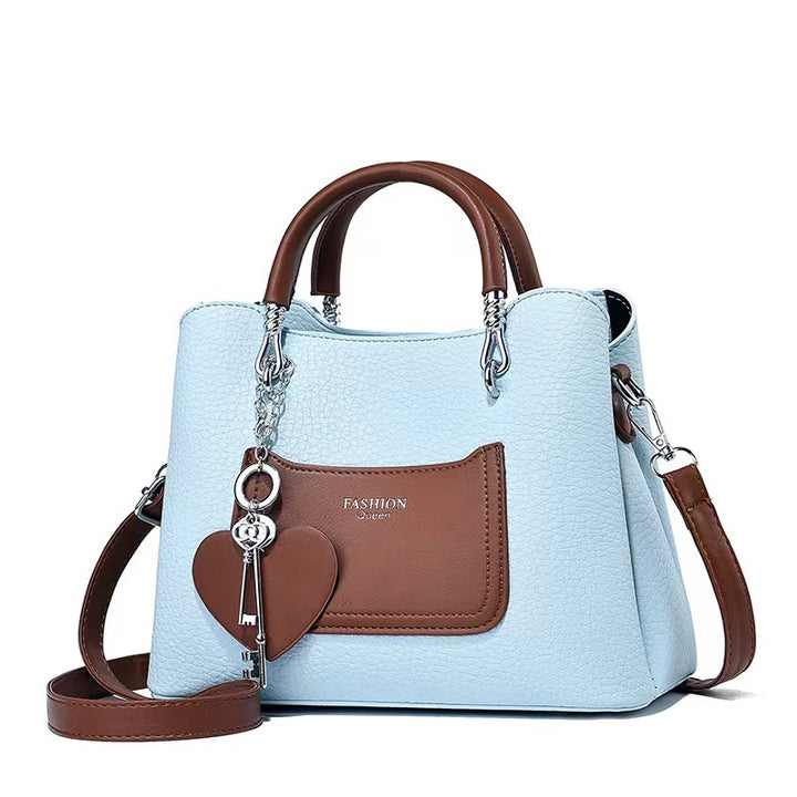 Damen Handtasche mit strukturiertem Kunstleder und abnehmbaren Anhänger Nord Taschen