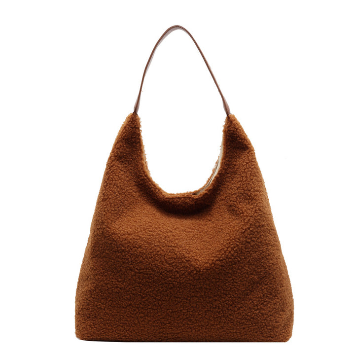 Damen Hobo-Tasche mit flauschigem Obermaterial und praktischem Tragegriff Nord Taschen